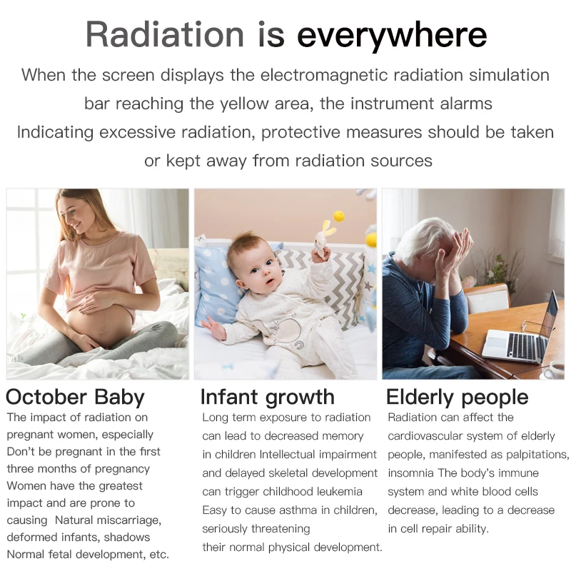 مقياس EMF MESTEK - كاشف إشعاع المجال الكهرومغناطيسي  نطاق تردد عالٍ من 30 ميجاهرتز إلى 8 جيجاهرتز - الصورة 2