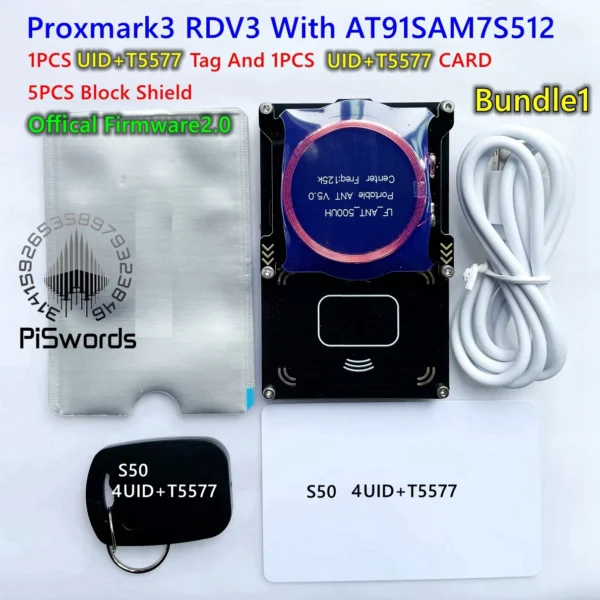 ⁦مجموعة تطوير Proxmark3، إصدار 3.0، تحتوي على جهاز قراءة وكتابة NFC PM3 مع برنامج ICEMAN. تُستخدم لنسخ واستنساخ بطاقات RFID وNFC، وتأتي مع منفذين USB وسعة 512 كيلوبايت.⁩ - الصورة ⁦2⁩
