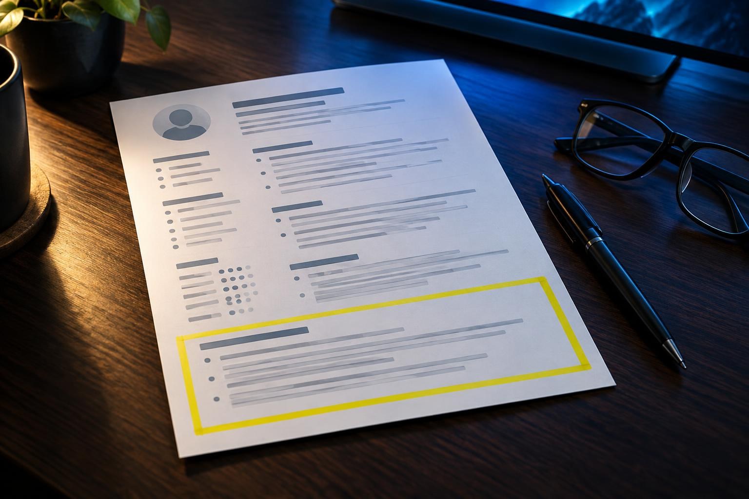 Sample resume layout highlighting the projects and labs section for a career changer entering cybersecurity