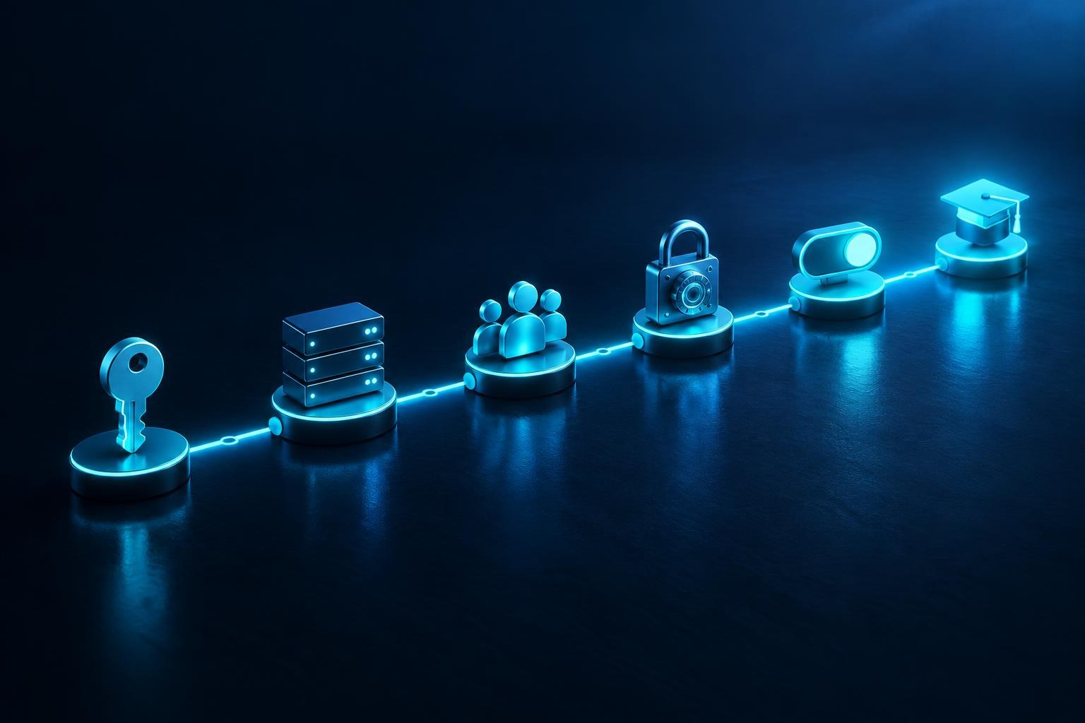 Six-step passkey rollout plan timeline for SMB identity provider adoption.